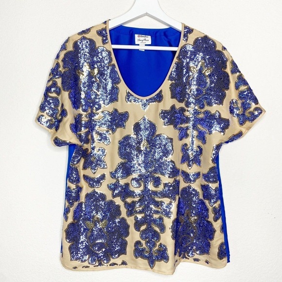 Tracy Reese Neiman Marcus for Target Sequin Blouse Sz M - Picture 2 of 9